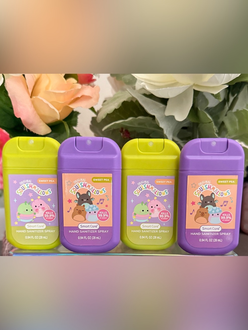 🆕🍡 SMART CARE “SQUISHMALLOWS” 4-PIECE HAND SANITIZER SET. BRAND NEW.
